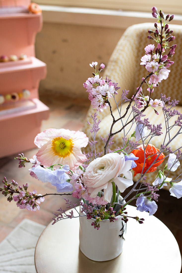 decoration de table mariage theme printemps couleurs lilas peche